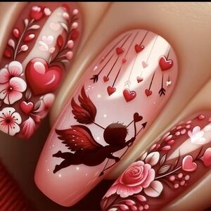 Cupid Heart Press-On-Nail Art
